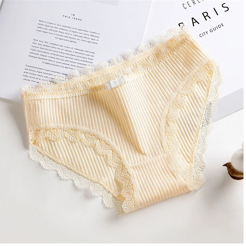 Thread cotton stuff low waist cute lace sexy panty hot girl briefs