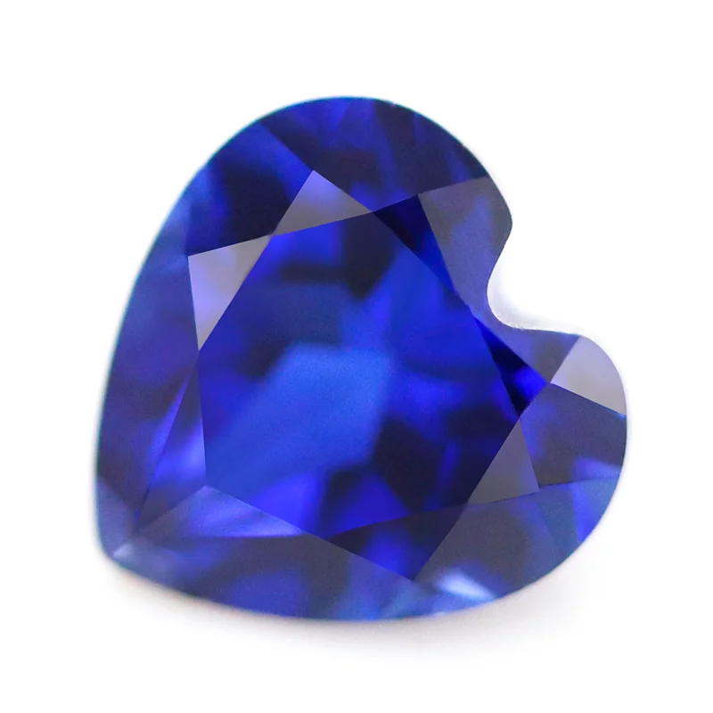 Hot Sale Loose gemstones Corundum Heart Cut blue color Corundum Synthetic Stone