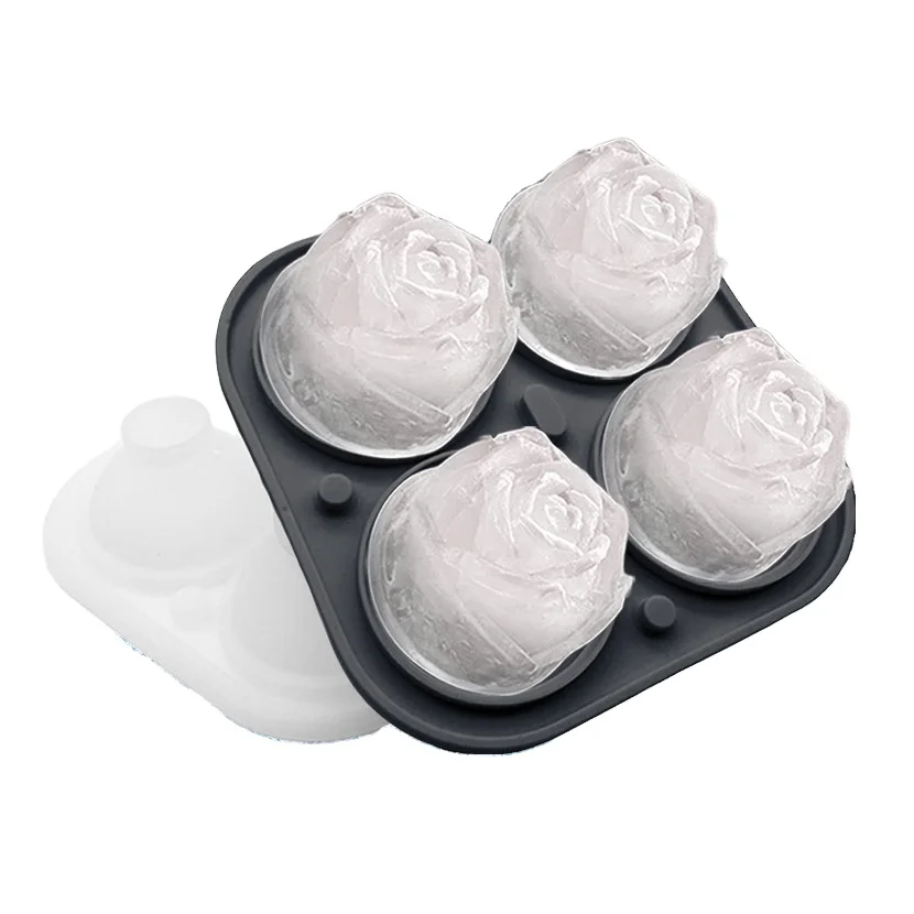 Creative rose ice lattice silicone mold three dimensional  ice hockey