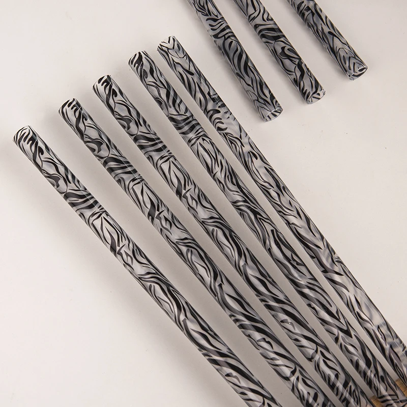 12 inch design printed straws, 10 mm reusable PP hard plastic printing straw, zebra decorative design straw for 40 tumblers mugs