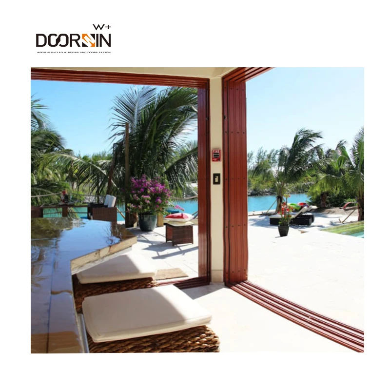 Popular CE Certified Entrance Doors Residential Thermal Break Save Energy Solid Wood Sliding Patio Doors
