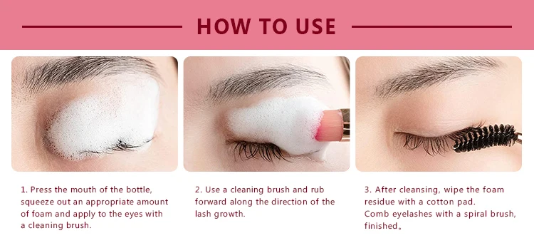 OEM Пена для ухода за ресницами от частного производителя пена удлинения ресниц очищающая набор шампуня с кисточкой