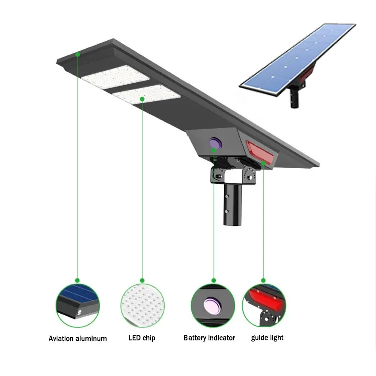 MIC Aluminum Smart Lighting System 36V solar panel Integrated Solar Street Lights With Cctv Camera