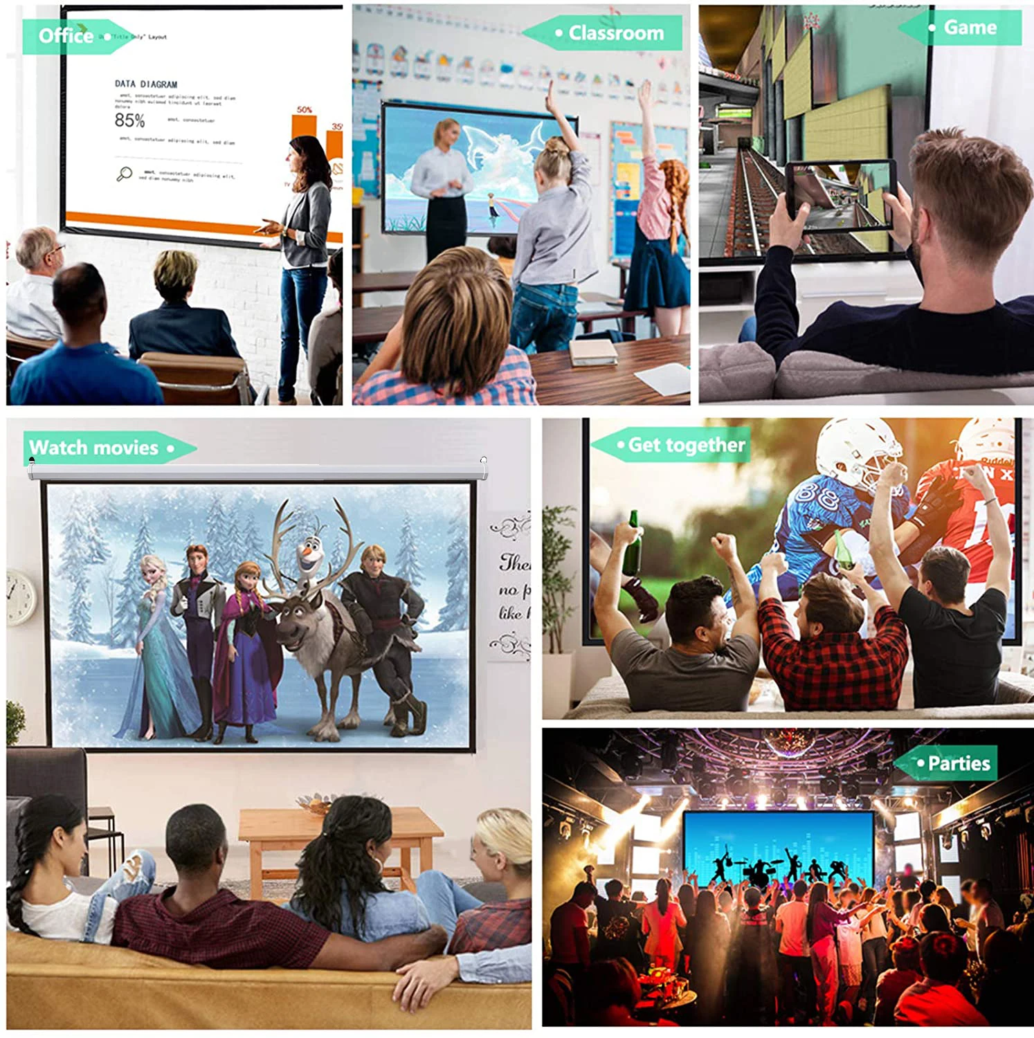 Best Price Electric Motorized Projection Screen For 3D LED Projector