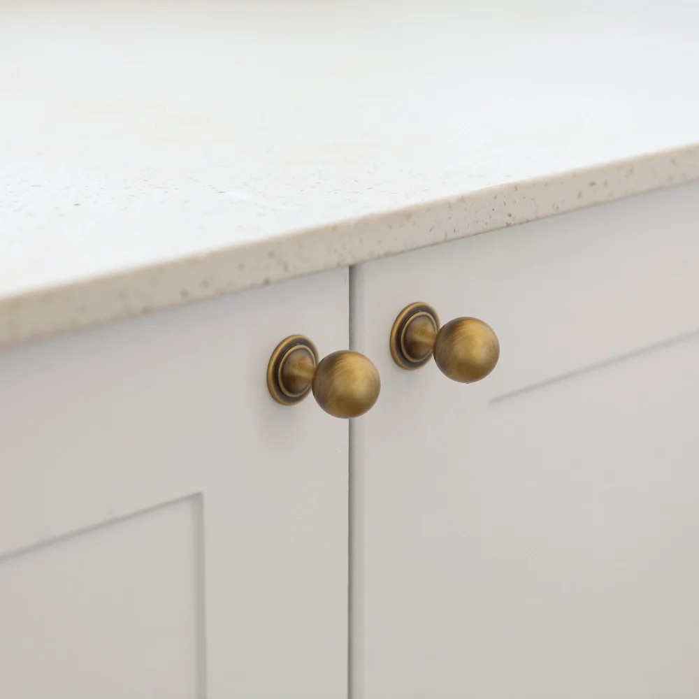Maxery Luxury Brass Ball Shape Knob YAB Color Furniture Handles Cabinet Pull Kitchen Cupboard Knob Furniture Handle Pulls