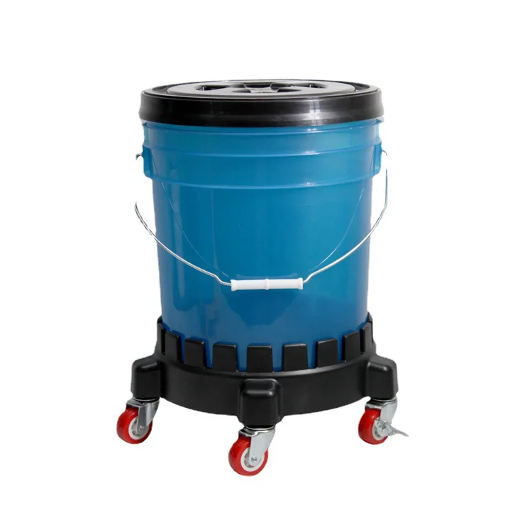 20L Car Washing Usage Plastic Buckets With Custom color shield and gamma seal lid and holder wash bucket with dolly