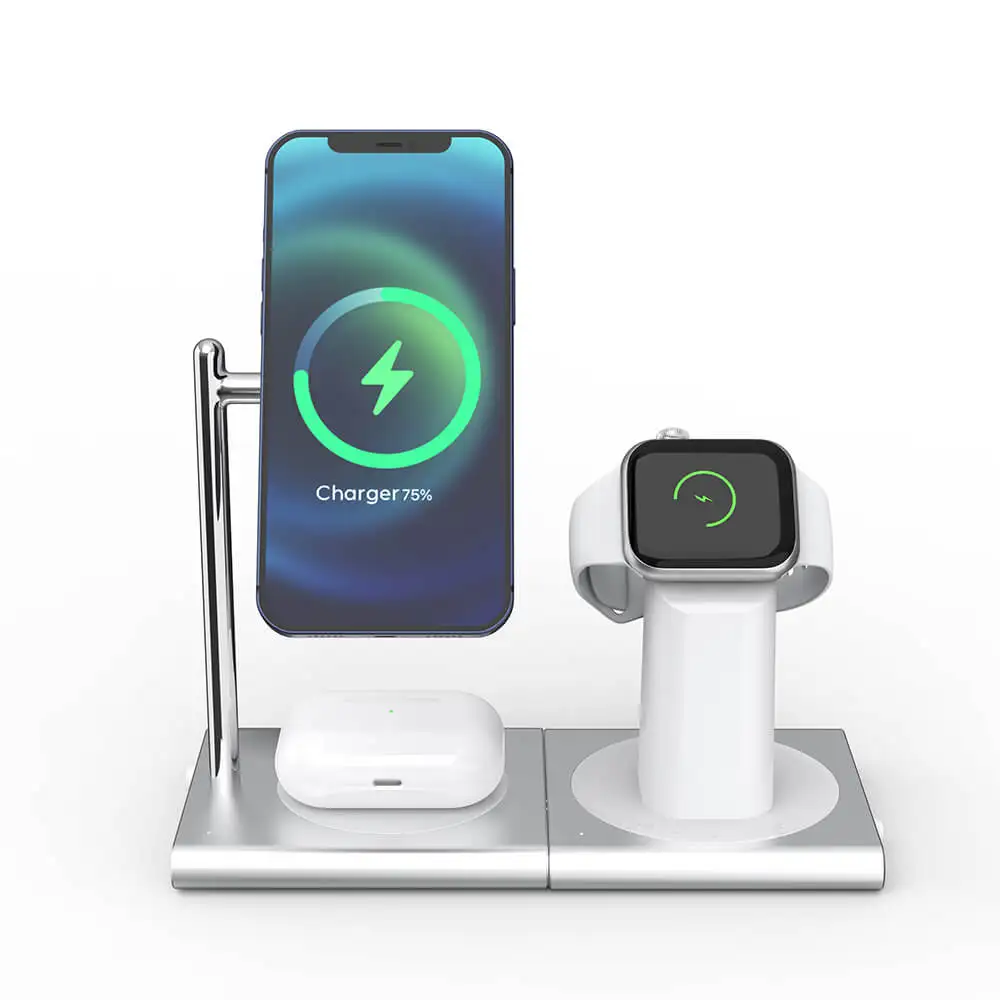  Магнитное зарядное устройство 7 5 Вт 10 15 3 в 1 Беспроводное для iPhone 12 pro