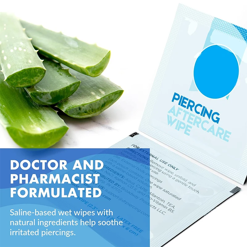 Private Label Latex Free Saline Solution Keloid Bump Piercing Aftercare Wet Wipes