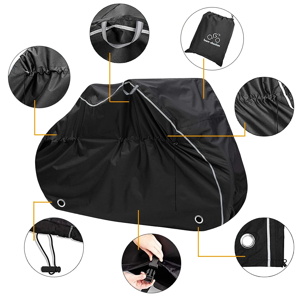 Tear Resistant Strong Gien Check Oxford Bicycle Cover Waterproof with Reflective Handle