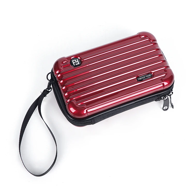 Latest Women Clutch Bag Fashionable Print Cosmetic Bag Mini Size Hard Box Cases With Shoulder Strap And Wristlet