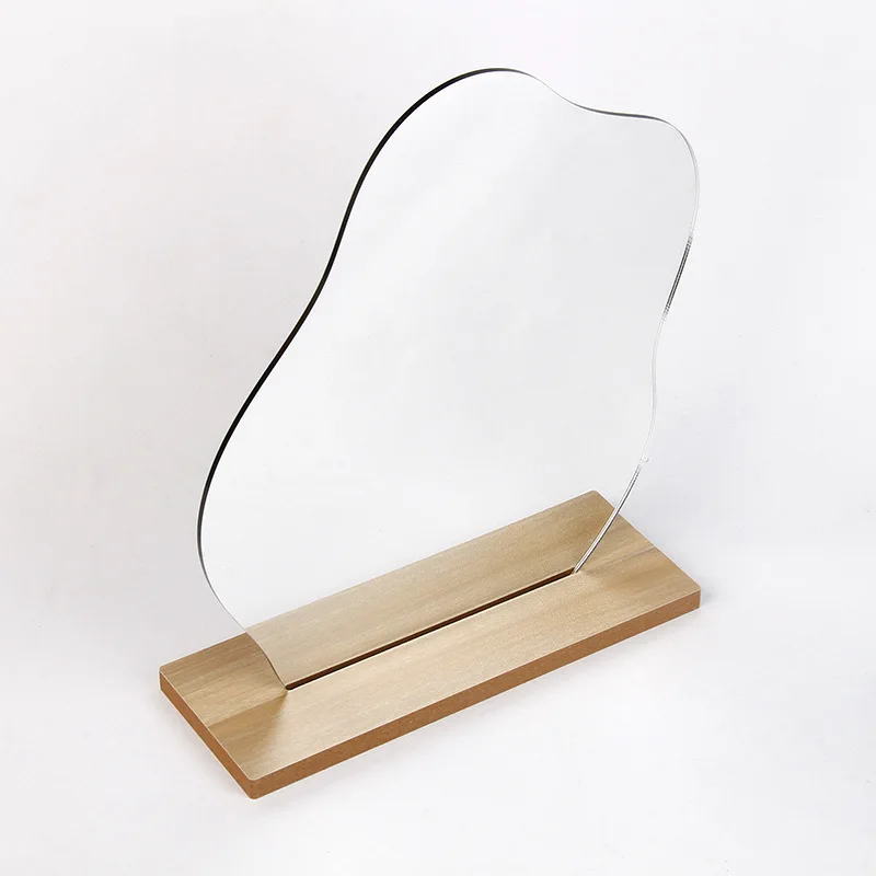 Shaped Acrylic Handmade DIY Makeup Mirror for Photo Shoot, Design Inspired by Clouds and Moon, Irregular Lens.