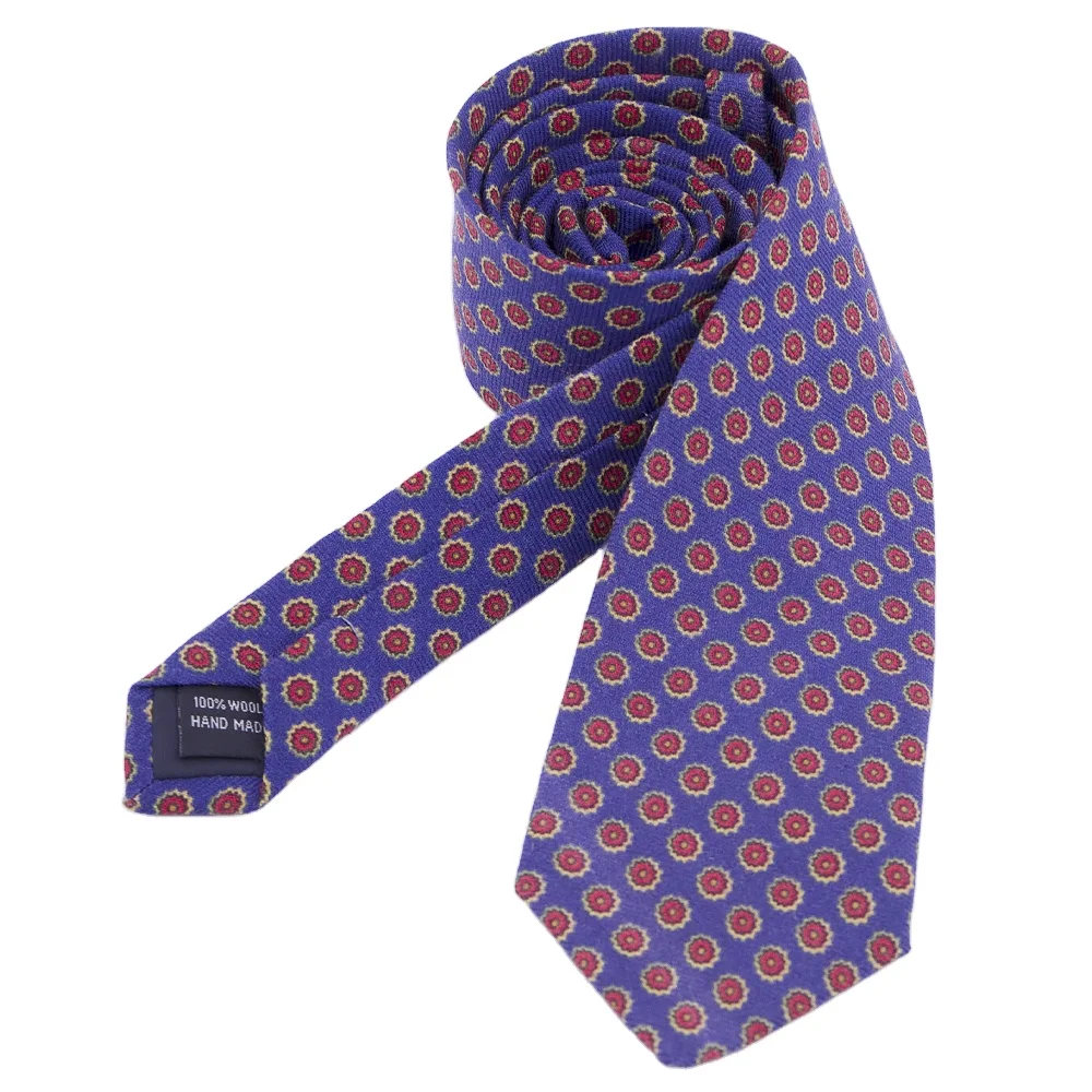 Мансян поставщик, кашемировый галстук ручной работы в клетку с цветочным принтом
