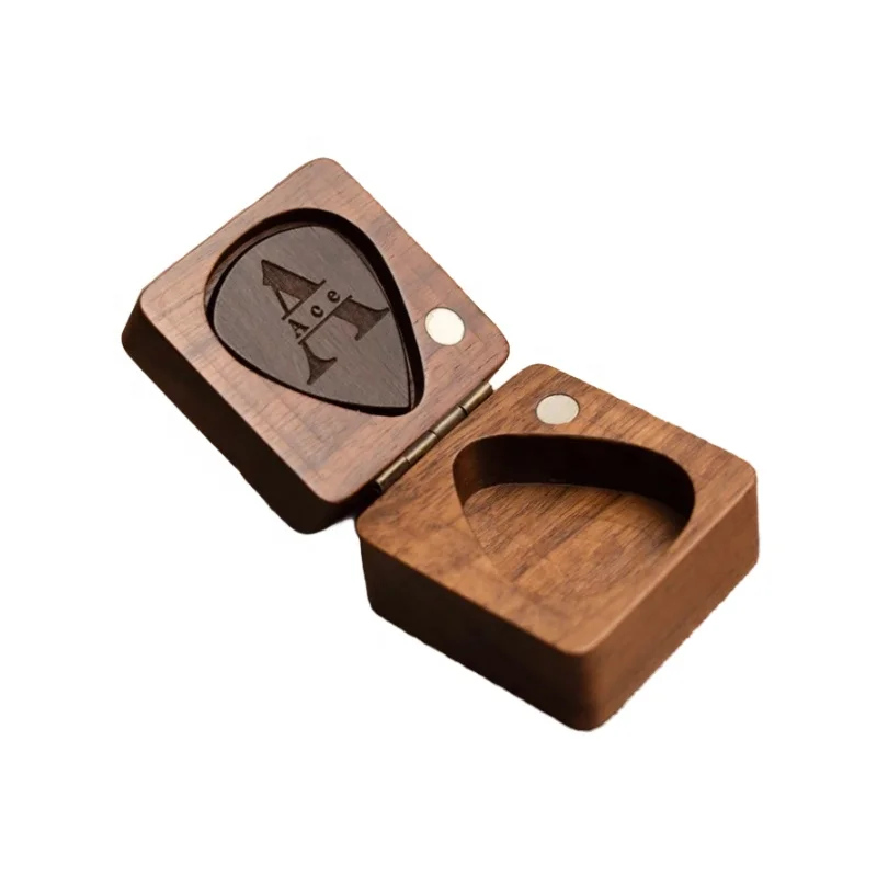 Personalized Wooden Guitar Picks with Case  Custom Guitar Pick Box Plectrum Box Guitar Player Gift  for Christmas