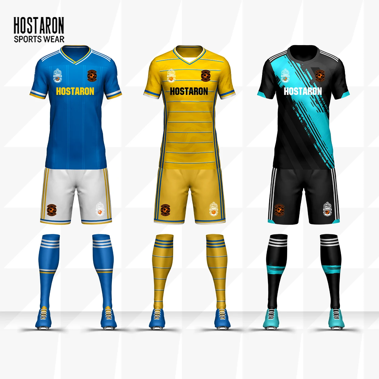 HOSTARON Custom Full Sublimation Polyester Men Black And White Soccer Jersey Shirt Breathable Short Sleeve Football club T shirt