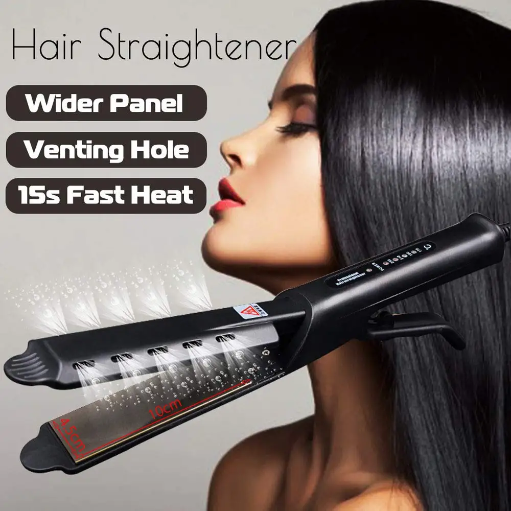 
Hair Straightener with Steam,Salon Professional Nano Steam Flat Iron with Removable Comb+Digital LCD 