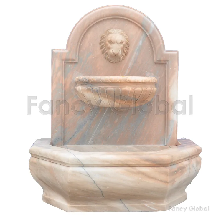 European Style Outdoor Garden Decor Large Marble  Water Wall Fountains Marble Fountain Hand Carved natural Marble Wall Fountain