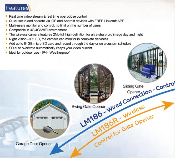 LM186R WiFi Remote Surveillance Camera Android / ios APP