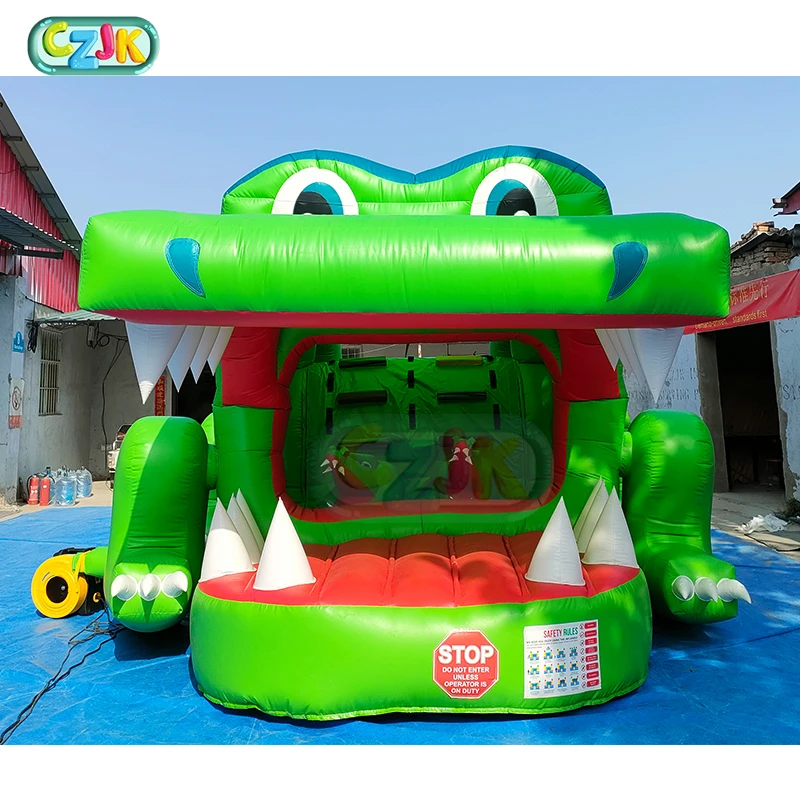 Inflatable Bouncer Bouncy Crocodile Jumping Castle Bounce House Combo With Slide For Sale