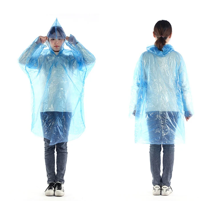 2023 Hot New Product PE Different Color Rain Ponchos Unisex Disposable Raincoat