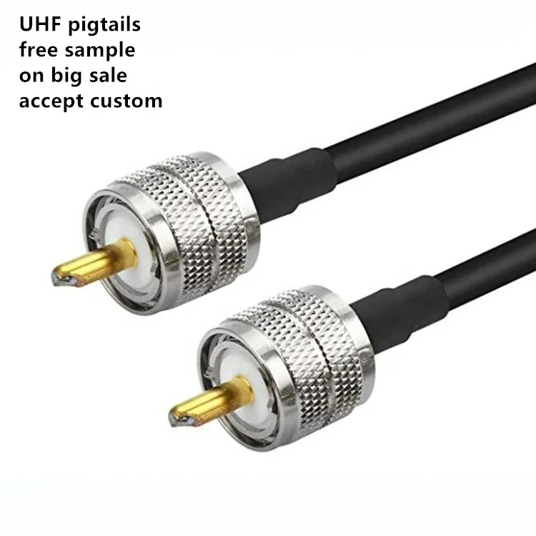 Заводская цена бесплатные образцы никелированный uhf штекер к PL259 SO239 Разъем rf соединитель RG58 RG174 Джампер кабель
