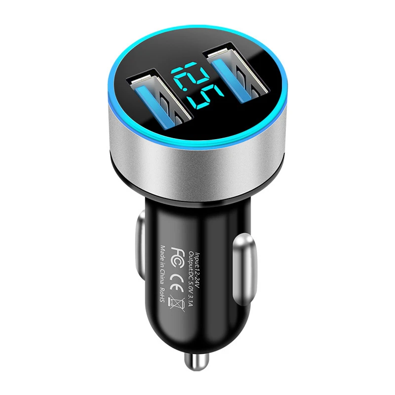 Car Charger Adapter 3.0 Portable USB Fast Charge Dual Ports