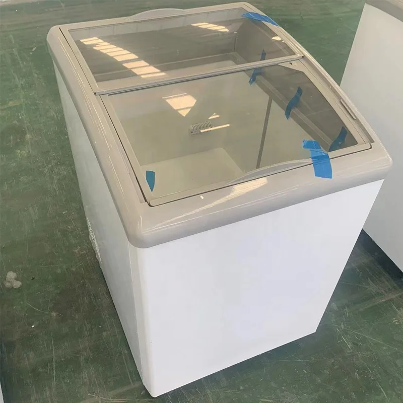 Grocery top open sliding Chest Showcase mini deep freezer small ice cream freezer