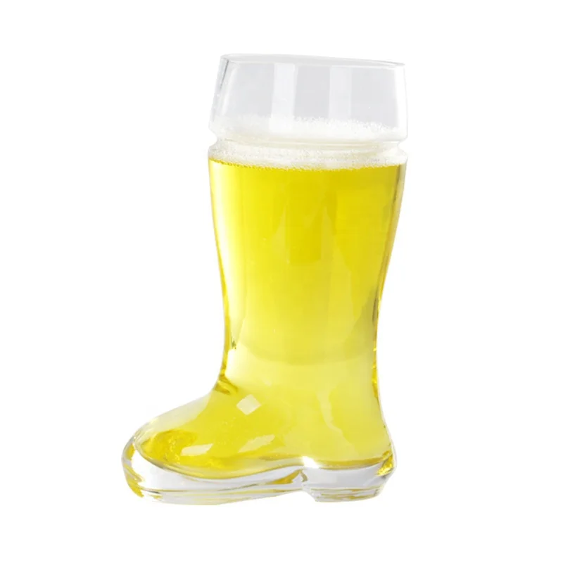 Hot Sale Factory Price Clearly Creative Boots Shape Glass Beer Glass Mug for Bar