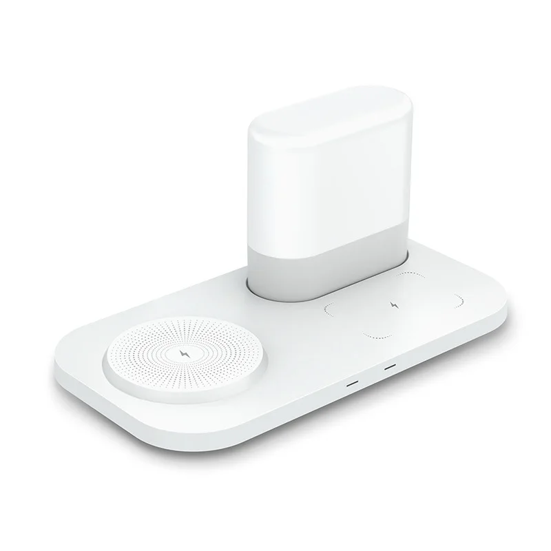 Hot Sell 3 in 1 LED Nightlight Wireless Charging Station DOCK 15W Phone Fast Charger for iWatch AirPods Wireless Charging Lamp