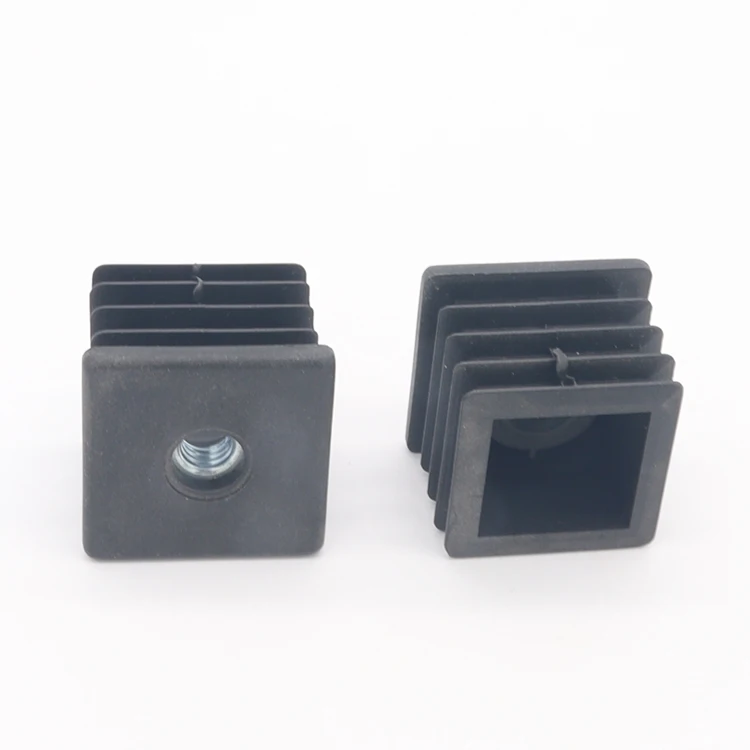 30*30  40*40 M6 M8 pipe end cap plastic square end thread cap with screw
