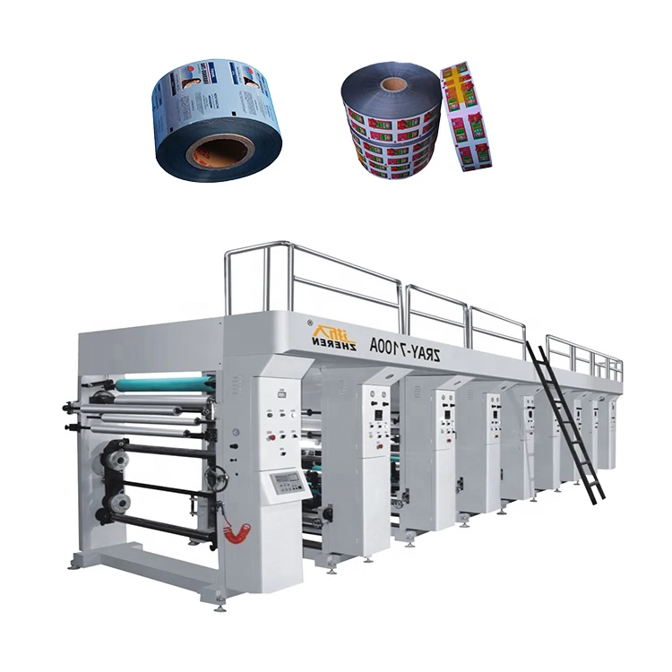 ZRAY-A  Automatic plastic bag film aluminum foil  flexo rotogravure printing machine