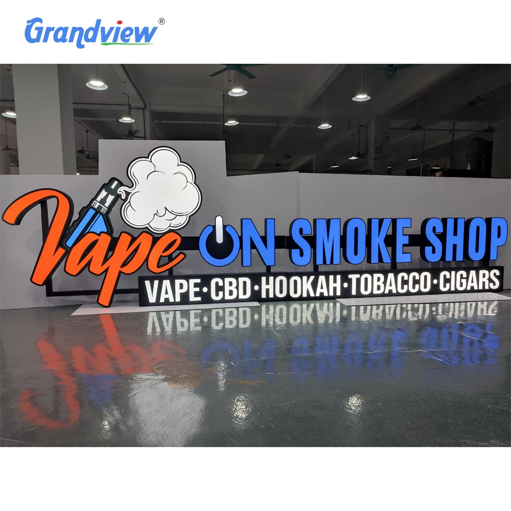 Grandview Manufacturer Custom LED Store Sign Outdoor Custom 3D Sign Logo Board LED Buchstaben for Business
