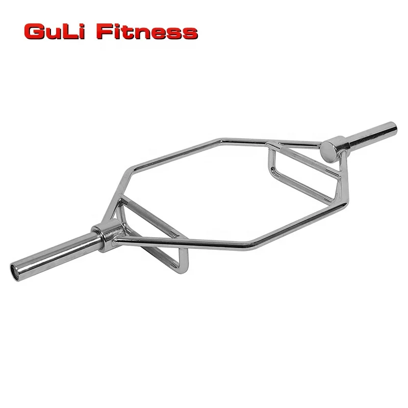 Chrome Hex Bar Standard Weight Lifting Trap for Squats Lunge Deadlifts Shrugs and Power Pulls