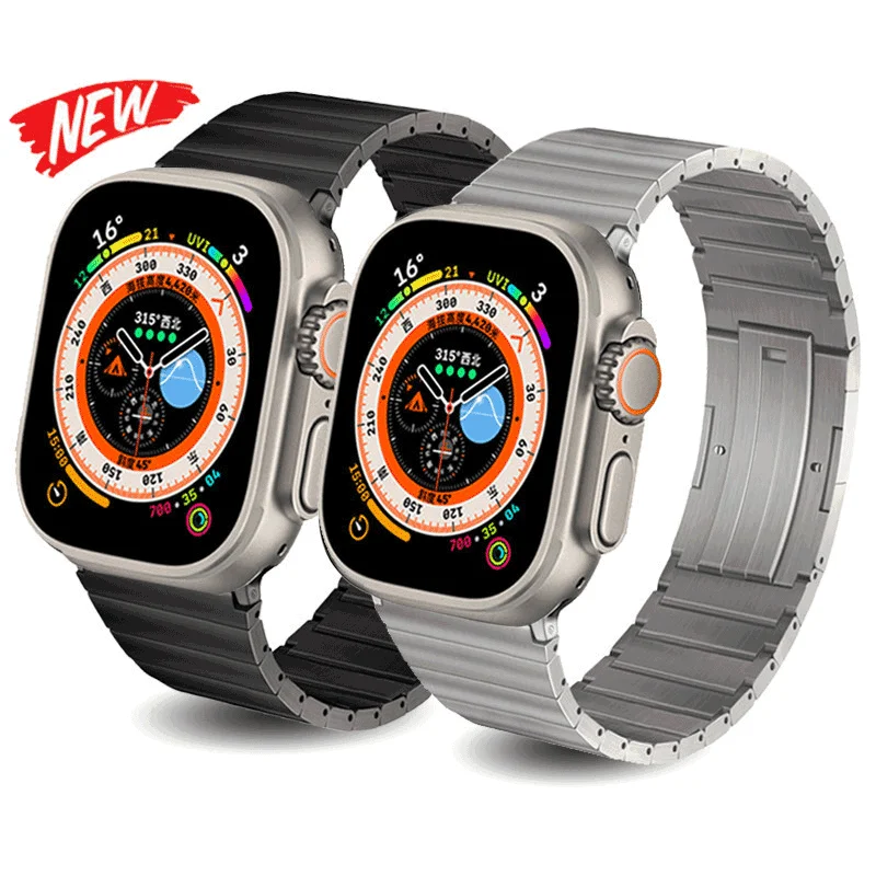 Luxury titanium alloy bracelet for apple watch ultra 49mm 8 7 45mm 41mm strap link bracelet for iwatch series 6 5 4 3 se 44mm 42