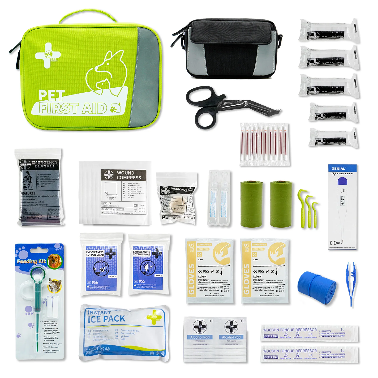 EMSRUN 91pcs Medical Supplies Portable Waterproof Survival Emergency Kids School Outdoor Home First Aid Kit