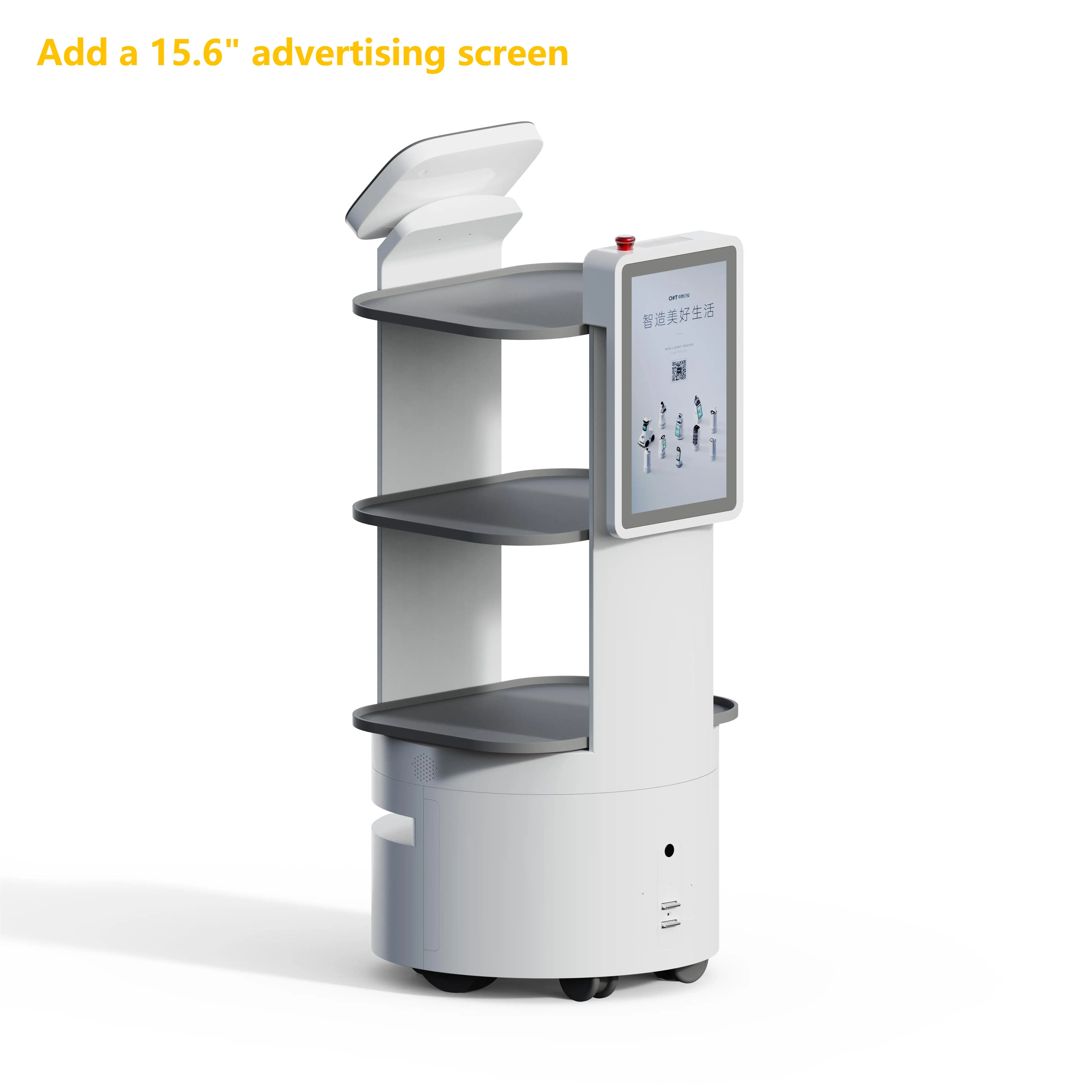 Intelligent Remote Control Delivery Food Cart Autonomous Restaurant Service Robot Self Driving Food Delivery Robot