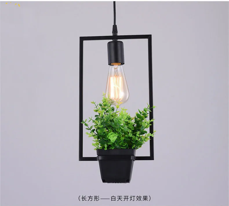 Indoor Decoration Hanging Artificial Glass Bulb Plant Pendant Lamp Ceiling Light for Cafe Restaurant