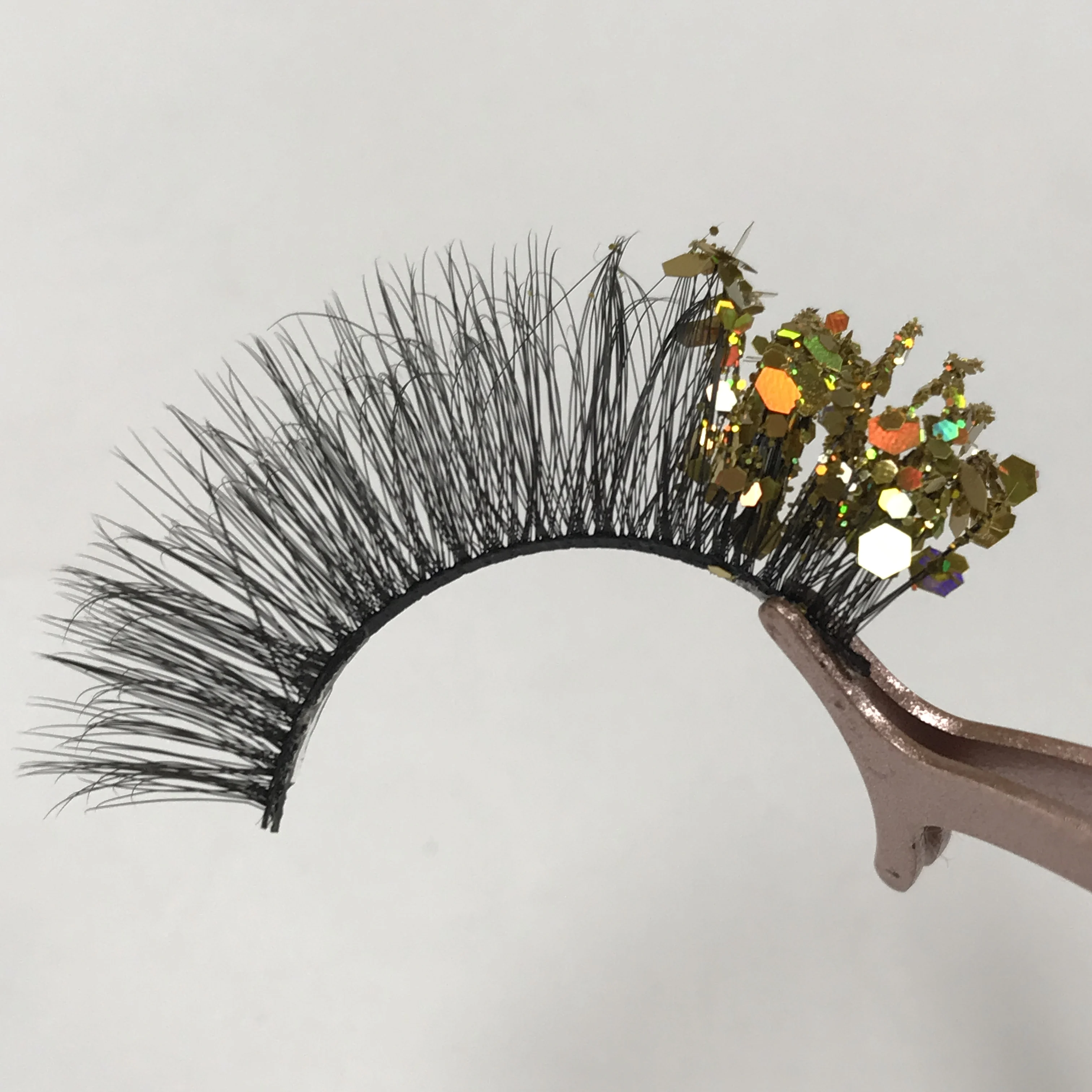 Luxury fluffy faux 5d mink 3d hair 20 false eyelashes 100% real sequin full strip lashes