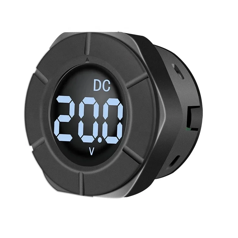 Цифровой преобразователь напряжения датчика 0-300V DC круглый ЖК-дисплей Автомобильный вольтметр Вольт мониторы Панель метр