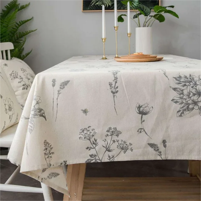 Blockprint Cotton Ins French Tischdecke Farmhouse Nappe Pastoral Mantel Linen Coral Table Cloths Toile De Jouy Tablecloth