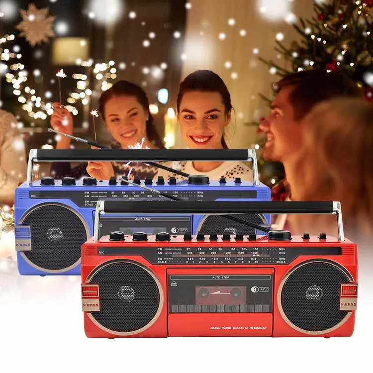 110V 220V Dual Volt Portable Tape Radio Cassette Player To Usb SD TF Mp3 Recorder With Microphone Fm Radio