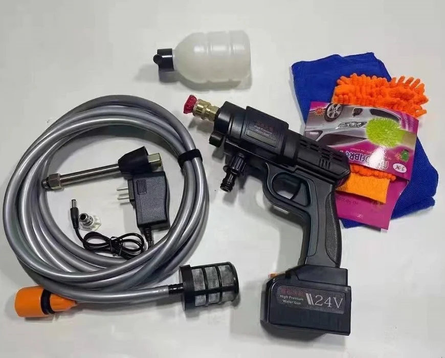 Cordless Portable High Pressure Electric Car Washer Gun With 24V Rechargeable Battery Power Car Wash Foam Gun