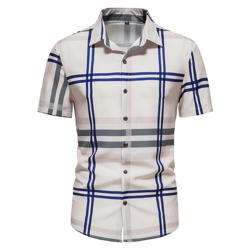 Wholesale men shirts designer print base white men street wear shirts