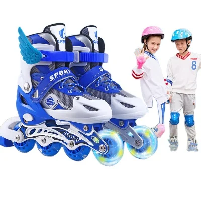 Sales promotion special manufacturers direct children skates flash roller skates adult roller skates adjustable men and women