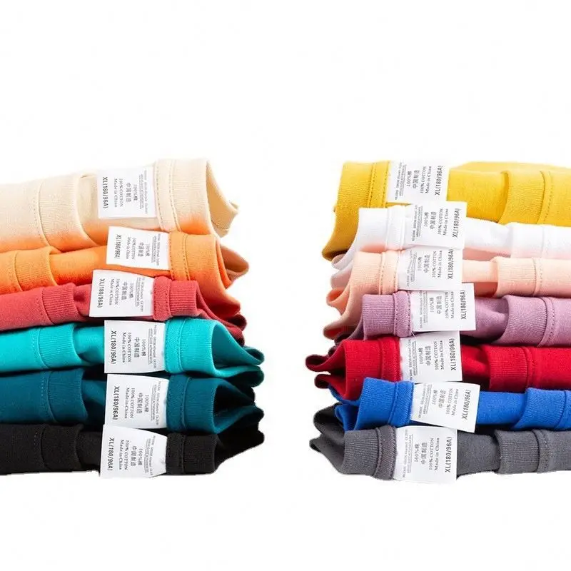 260g Heavy Weight Long Staple Cotton Drop Shoulder Fashion Thickened Combed Short Sleeve Loose Bottomed T-shirt