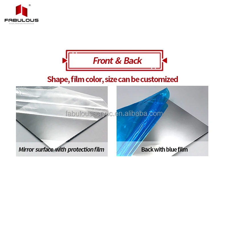 FABULOUS Manufacturer customized acrylic translucent mirror led multicolored thousand layer mirror