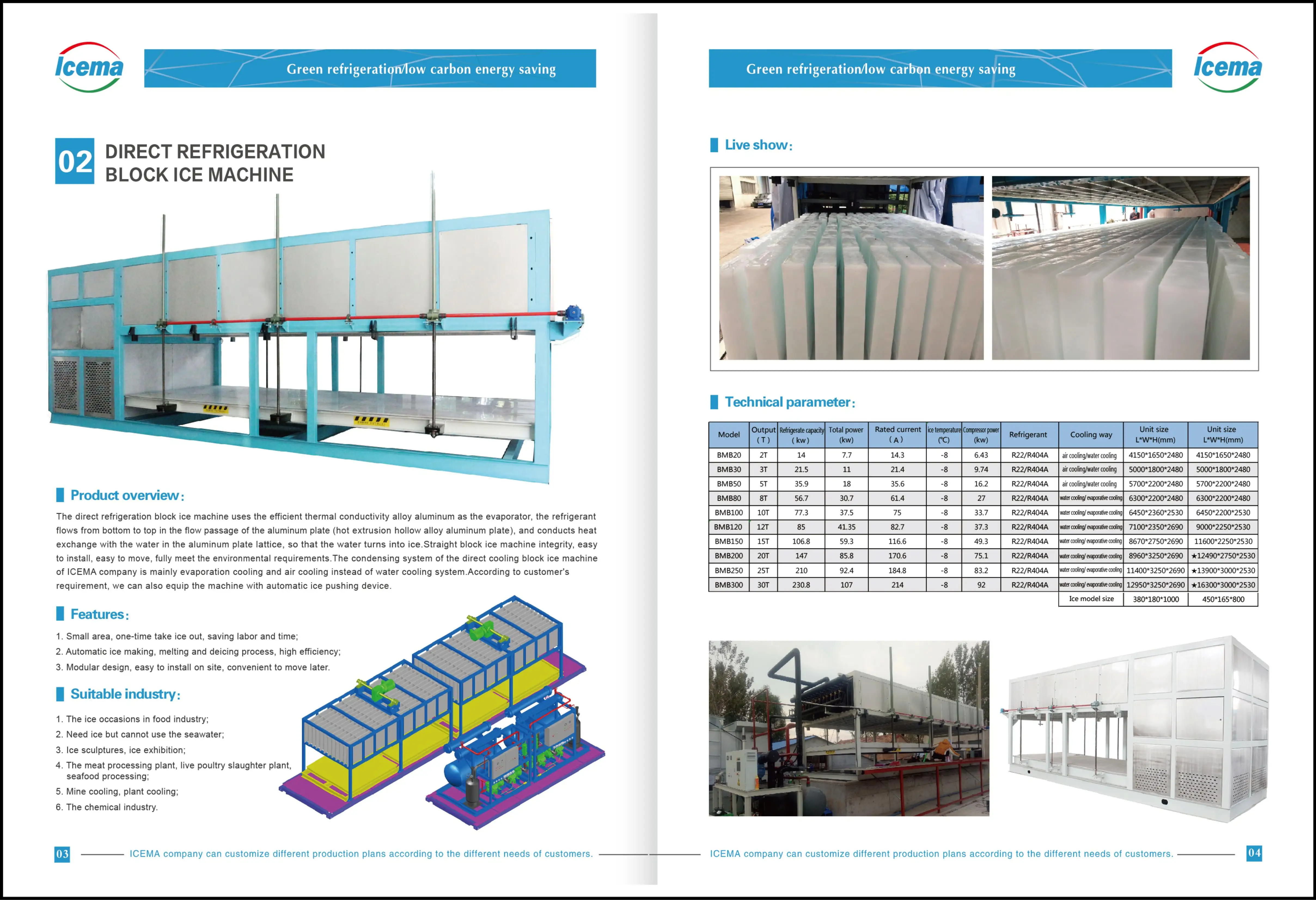 Factory Price 5ton Ice Block Making Machine Professional Block Ice Maker Manufacture CE For Cooling, Food Factory