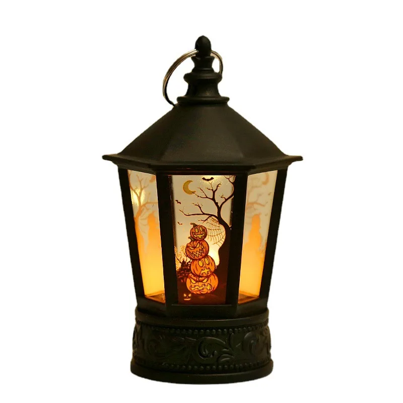 Christmas Halloween New Year Golden Retro Kerosene LED Lantern Lamp Light Holiday Decoration Camping Lantern for Festival