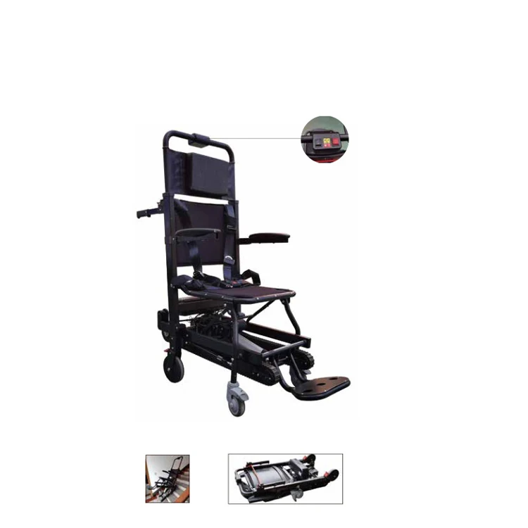 Adjustable Speed 181 Kg Loading Climb Stairs Smoothly Night Lighting lighting Crawler Stair Climbing Wheelchair for Elderly