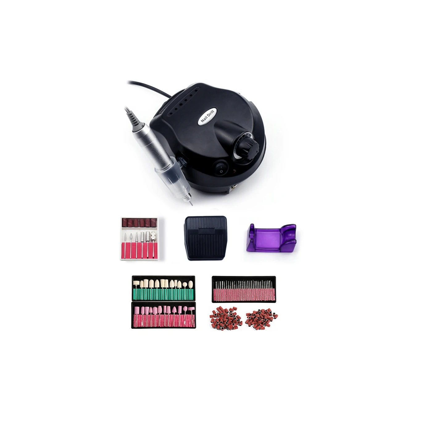 NAD004B 35000RPM Electric Nail Drill Machine Mill Cutter Sets For Manicure Nail Tips polish Electric Nail Pedicure File NAD004