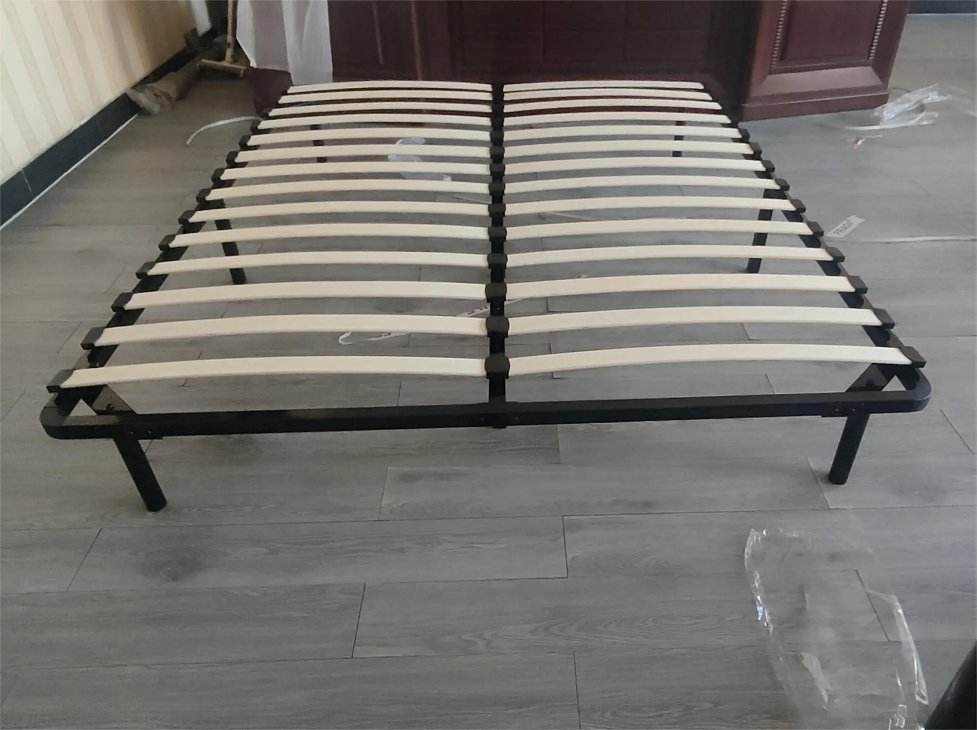 Luoyang Factory Direct Slatted Single Commercial KD Structure Modern Twin Platform Metal Bed Frame